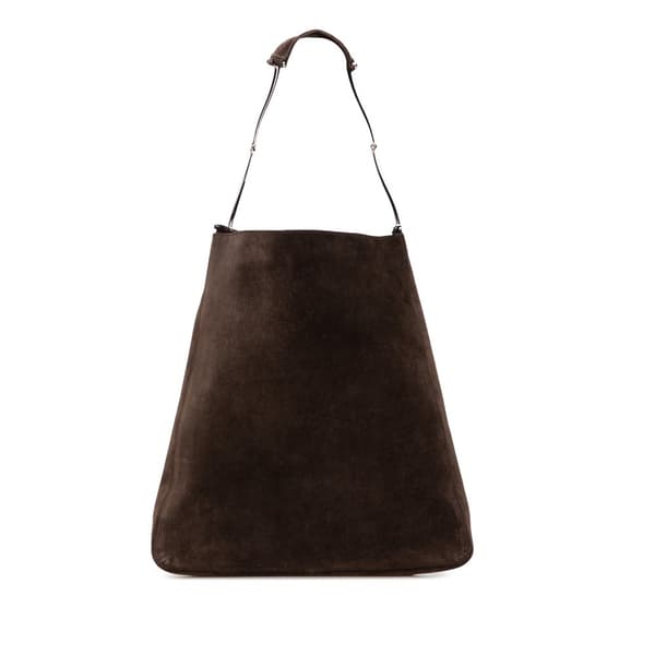 Pre-owned Gucci Suede Horsebit Chain Hobo Brown
