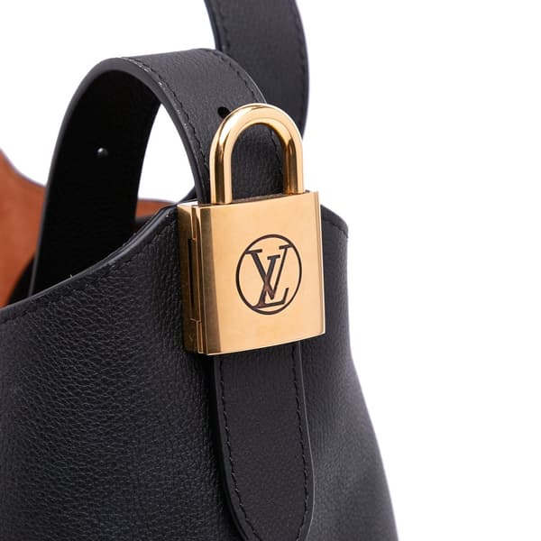 Pre-owned Louis Vuitton Grained Calfskin Low Key Hobo MM Black