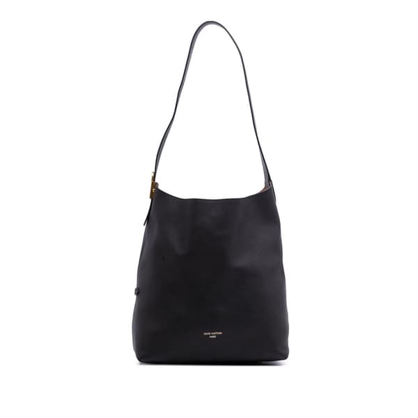 Pre-owned Louis Vuitton Grained Calfskin Low Key Hobo MM Black