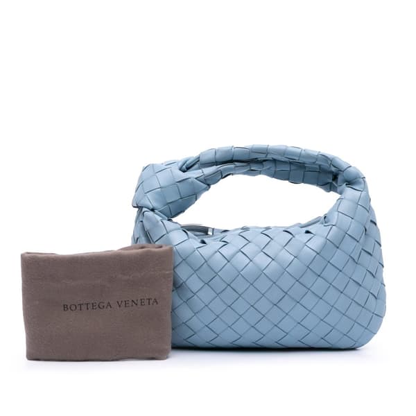 Pre-owned Bottega Veneta Mini Nappa Intrecciato Jodie Blue