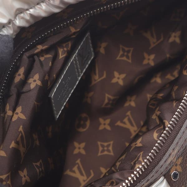 Pre-owned Louis Vuitton LOUIS VUITTON Maxi Bumbag LV Pillow Waist bag Body bag M20971 Nylon PVC coated canvas Silver Brown Silver Used mens