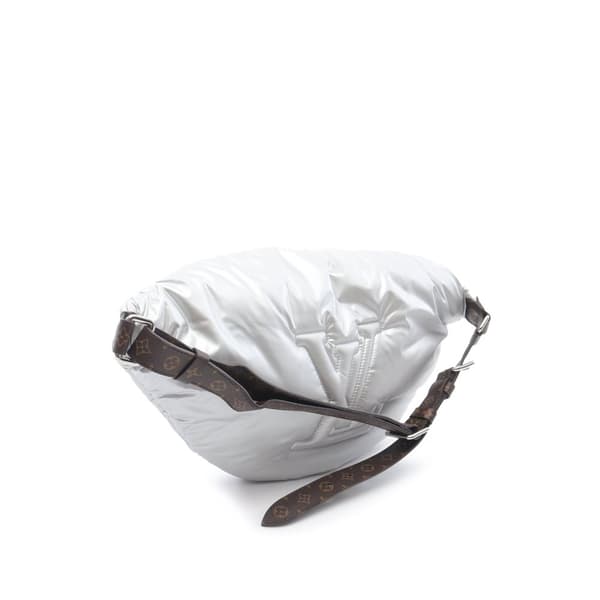 Pre-owned Louis Vuitton LOUIS VUITTON Maxi Bumbag LV Pillow Waist bag Body bag M20971 Nylon PVC coated canvas Silver Brown Silver Used mens