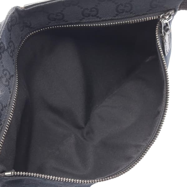 Pre-owned Gucci GG Canvas Double Pocket Belt Bag Black