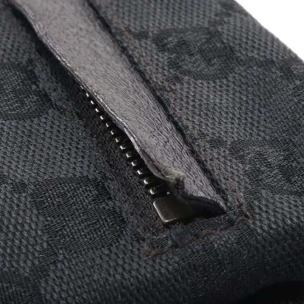 Pre-owned Gucci GG Canvas Double Pocket Belt Bag Black