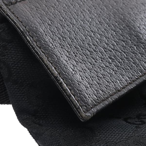 Pre-owned Gucci GG Canvas Double Pocket Belt Bag Black