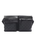 Miniatyrbild 1 av 10: Pre-owned Gucci GG Canvas Double Pocket Belt Bag Black