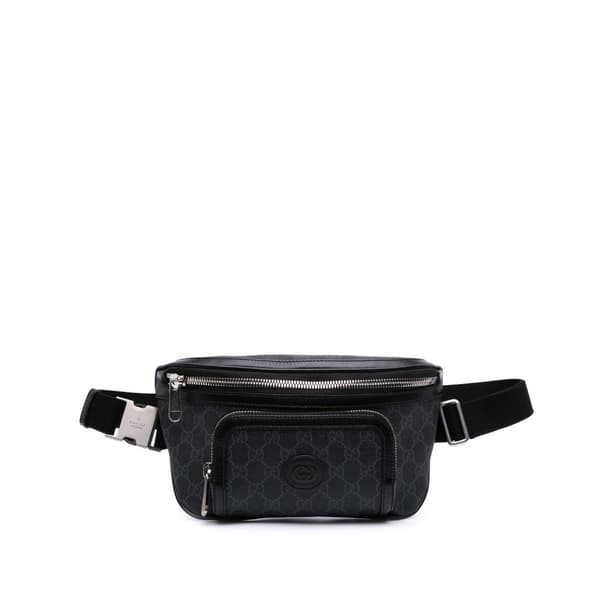Pre-owned Gucci GG Supreme Interlocking G Belt Bag Brown