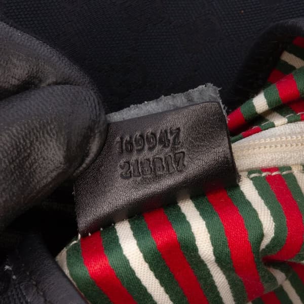 Pre-owned Gucci GG Canvas New Britt Hobo Black