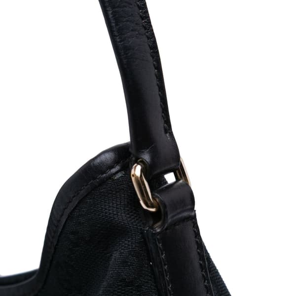 Pre-owned Gucci GG Canvas New Britt Hobo Black
