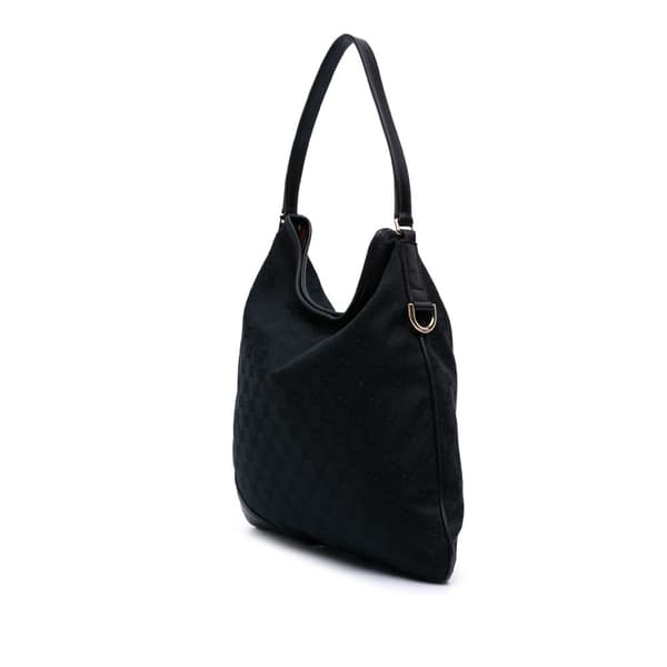 Pre-owned Gucci GG Canvas New Britt Hobo Black