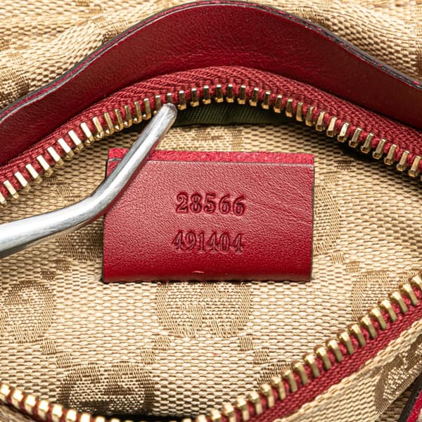 Pre-owned Gucci GG Canvas Web Double Pocket Belt Bag Brown