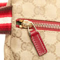 Miniatyrbild 9 av 10: Pre-owned Gucci GG Canvas Web Double Pocket Belt Bag Brown