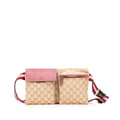 Miniatyrbild 1 av 10: Pre-owned Gucci GG Canvas Web Double Pocket Belt Bag Brown