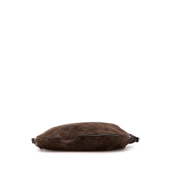 Pre-owned Gucci GG Suede Hobo Brown