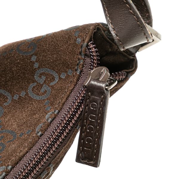 Pre-owned Gucci GG Suede Hobo Brown