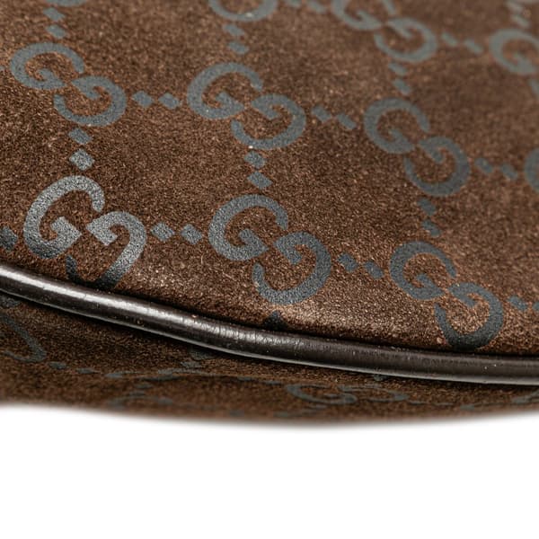 Pre-owned Gucci GG Suede Hobo Brown