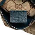 Miniatyrbild 5 av 10: Pre-owned Gucci GG Canvas Web Double Pocket Belt Bag Brown