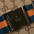 Miniatyrbild 8 av 10: Pre-owned Gucci GG Canvas Web Double Pocket Belt Bag Brown
