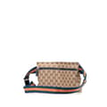 Miniatyrbild 2 av 10: Pre-owned Gucci GG Canvas Web Double Pocket Belt Bag Brown