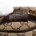 Miniatyrbild 6 av 10: Pre-owned Gucci GG Canvas Web Double Pocket Belt Bag Brown