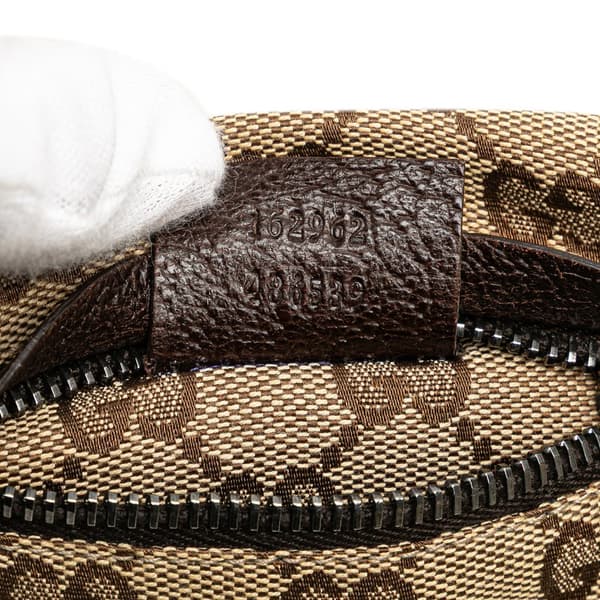 Pre-owned Gucci GG Canvas Web Double Pocket Belt Bag Brown