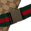 Miniatyrbild 7 av 10: Pre-owned Gucci GG Canvas Web Double Pocket Belt Bag Brown