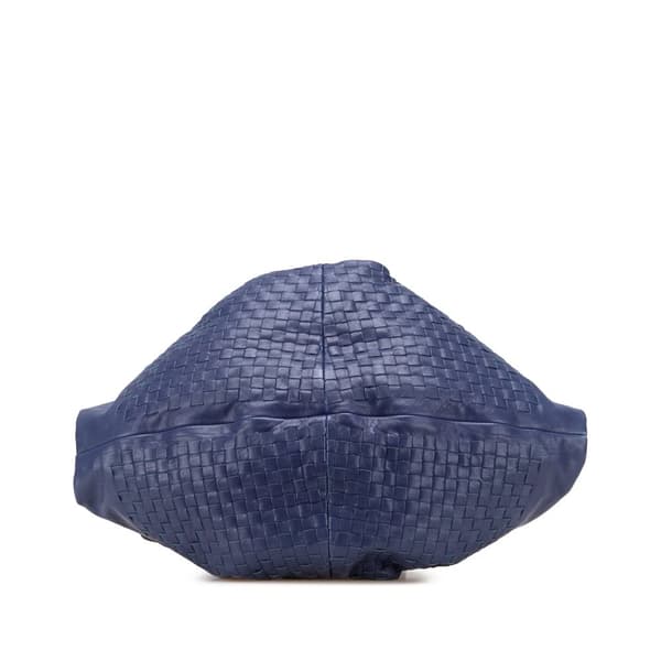 Pre-owned Bottega Veneta Nappa Intrecciato Aquilone Fortune Cookie Hobo Blue