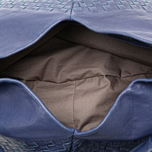 Pre-owned Bottega Veneta Nappa Intrecciato Aquilone Fortune Cookie Hobo Blue