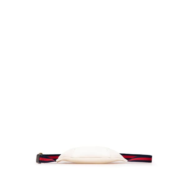 Pre-owned Gucci Logo Leather Belt Bag White