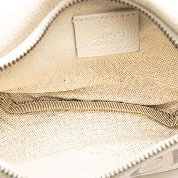Pre-owned Gucci Logo Leather Belt Bag White