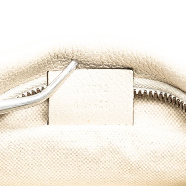 Pre-owned Gucci Logo Leather Belt Bag White