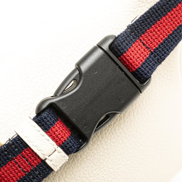 Pre-owned Gucci Logo Leather Belt Bag White
