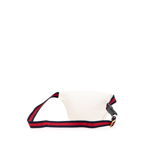 Pre-owned Gucci Logo Leather Belt Bag White