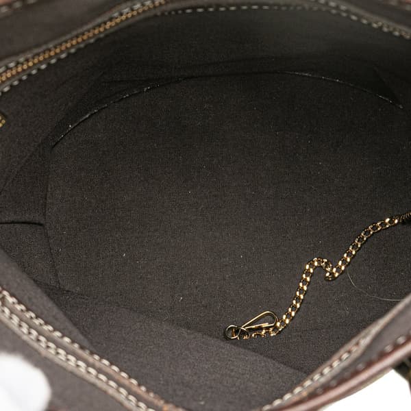 Pre-owned Louis Vuitton Monogram Mini Lin Bucket PM Brown