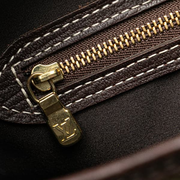 Pre-owned Louis Vuitton Monogram Mini Lin Bucket PM Brown