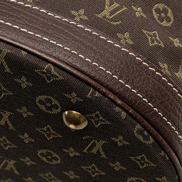 Pre-owned Louis Vuitton Monogram Mini Lin Bucket PM Brown