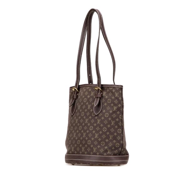 Pre-owned Louis Vuitton Monogram Mini Lin Bucket PM Brown
