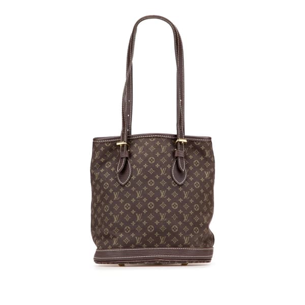 Pre-owned Louis Vuitton Monogram Mini Lin Bucket PM Brown