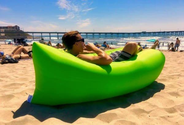 Uppblåsbar Luftmadrass / Soffa Strandsoffa Ljusblå