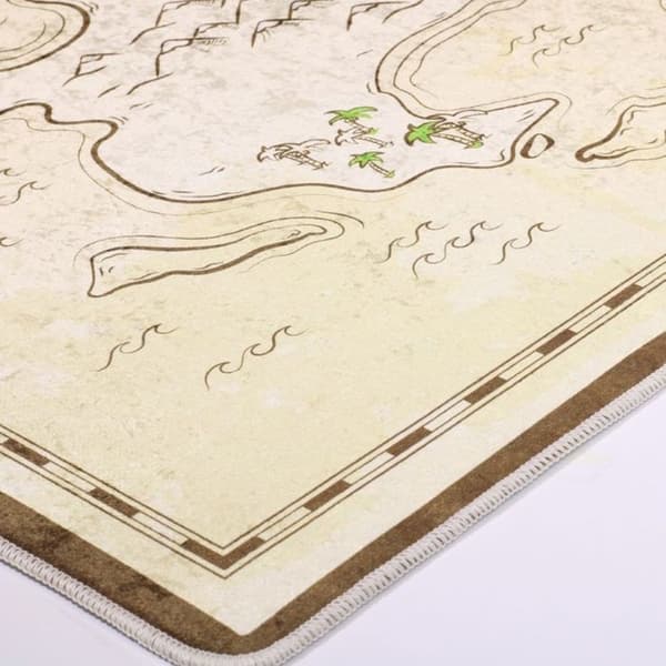 Matta - TRESOR - Beige - 80x150 cm - Antiskli - Maskintvättbar - Mjuk vid beröring