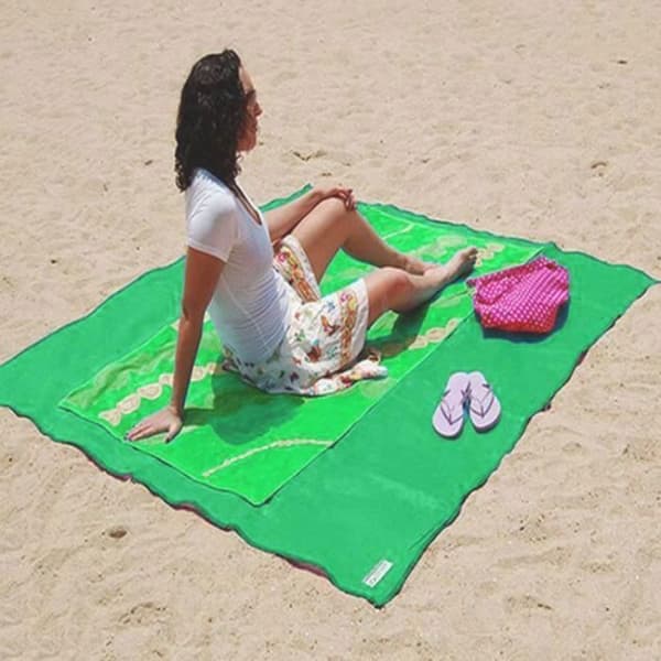 Beach Anti-sand Mat, Anti-sand Strandmatta för Beach Picnic Camping 200*200cm grön