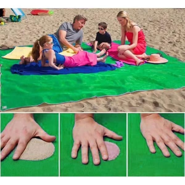 Beach Anti-sand Mat, Anti-sand Strandmatta för Beach Picnic Camping 200*200cm grön