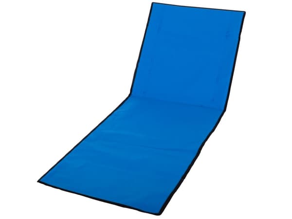 Strandmåtte med ryglæn, foldbar liggestol, marineblå