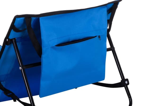 Strandmåtte med ryglæn, foldbar liggestol, marineblå