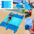 Miniatyrbild 3 av 4: INN Anti Sand Strandfilt Vattentät Matta 202 x 202 cm 6 Vindtäta Sandsäckar Nylongarn Spinning Strandmatta