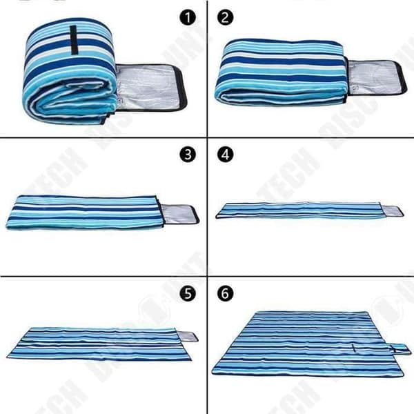 TD® 2x2m Format Vikbar Vattentät Strandmatta Camping Picknick Strand Vikbar filt i väska Fuktsäker dyna