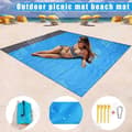 Miniatyrbild 2 av 4: TD® Bärbar Strandmatta för Resecamping/Bärbar Utomhus picknickmatta/Vattentät Strandfilt Blå 201*146cm