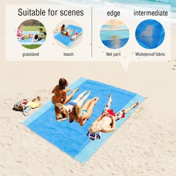 Sandläckande Strandmatta Stor Utomhuscamping Resor Strandduk Seaside Picknickmatta 200*200cm