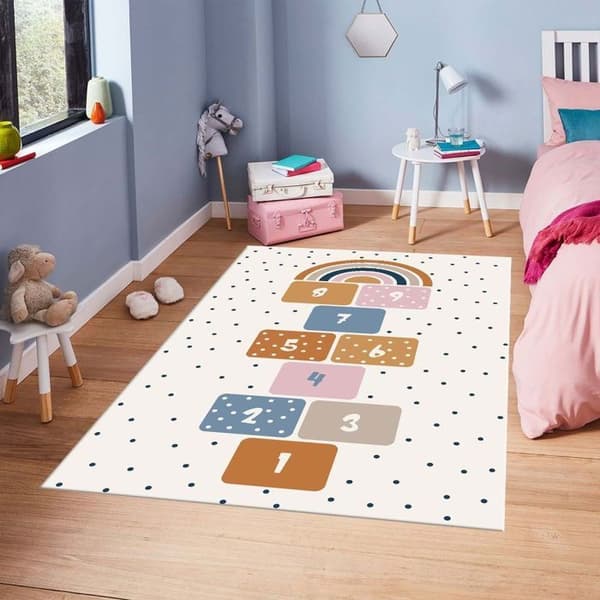 Tappet - MARELLE - Vit - 80x150 cm - Halkskyddande - Maskintvättbar - Mjuk vid beröring