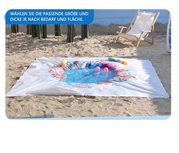 Strandtæppe / Picnictæppe - 200x200 cm - Sandvandtæt Letvægts Udendørs Tæppe